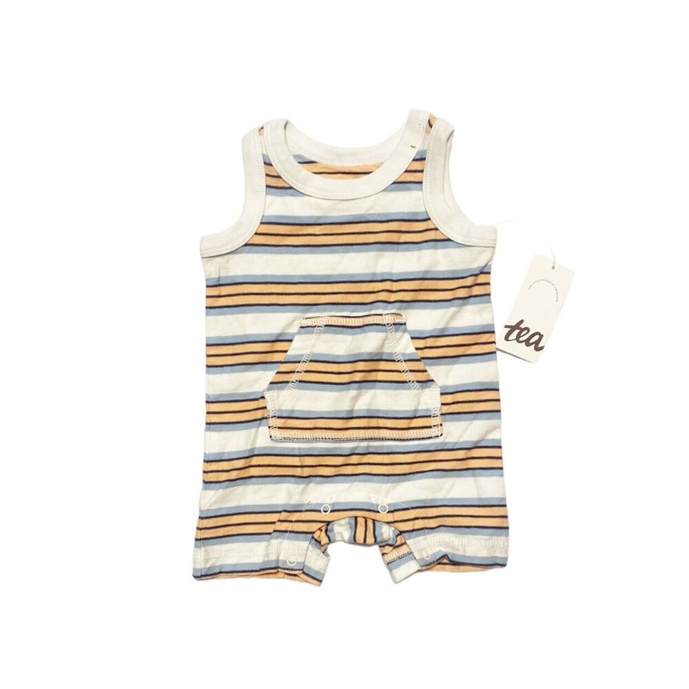 NWT Tea Collection Striped Romper Size 0-3 Months